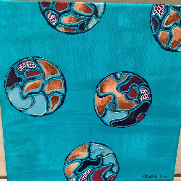 Set of 4 one of a kind original abstract paintings - Picture 3 of 12